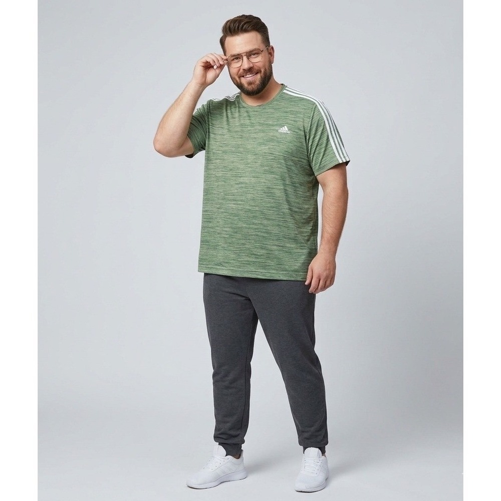 Adidas Mens Aeroready Primegreen Training Athletic T-Shirt Green Heathered 2XL